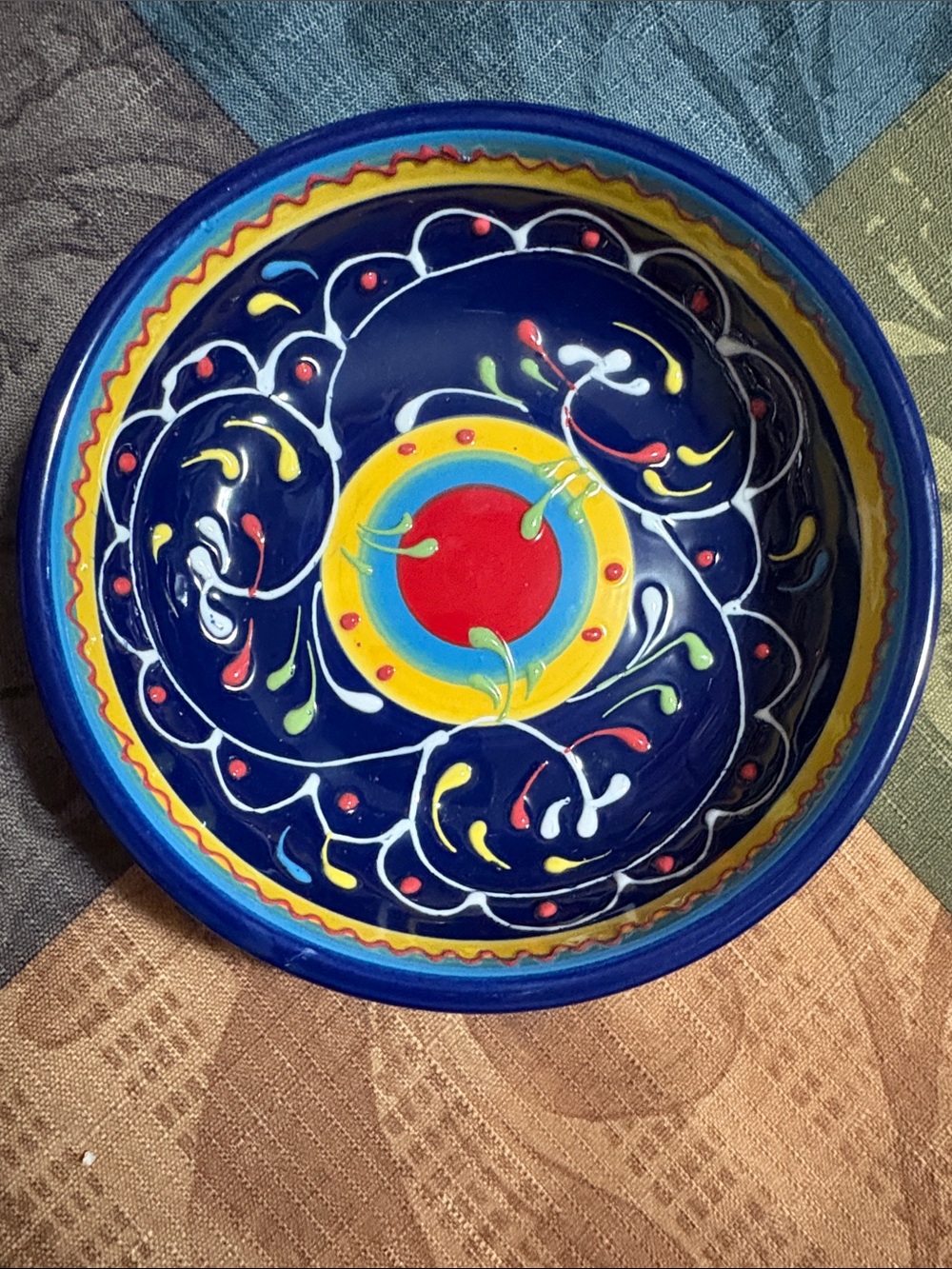 🥣DELRIO SALADO🥣Spanish Hand-Painted Blue Bowl